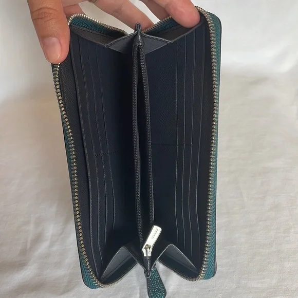 Coach Metallic Teal Ava Tote and Wallet - Picture 10 of 10